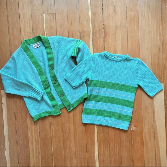 Vintage 1960s sweater cardigan set S - Picture 1 of 11